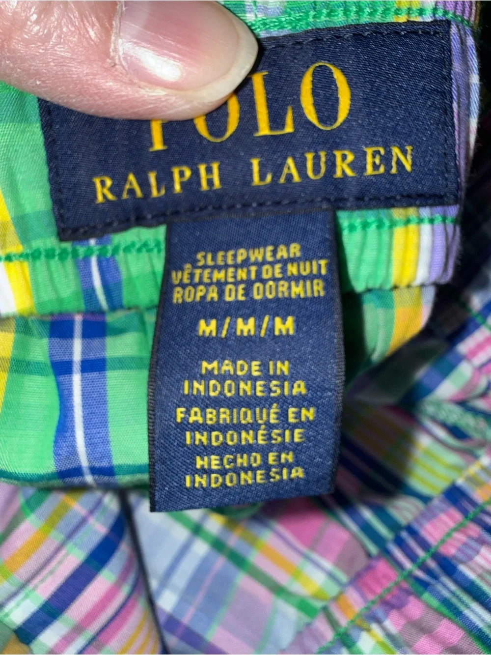 Polo by Ralph Lauren Multicolor Plaid Lounge Pants — Green, Pink, Blue